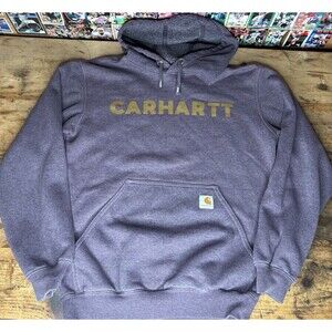 Carhartt Men's Hoodie Loose Fit Logo Sleeve Graphic Midweight Sweatshirt Small